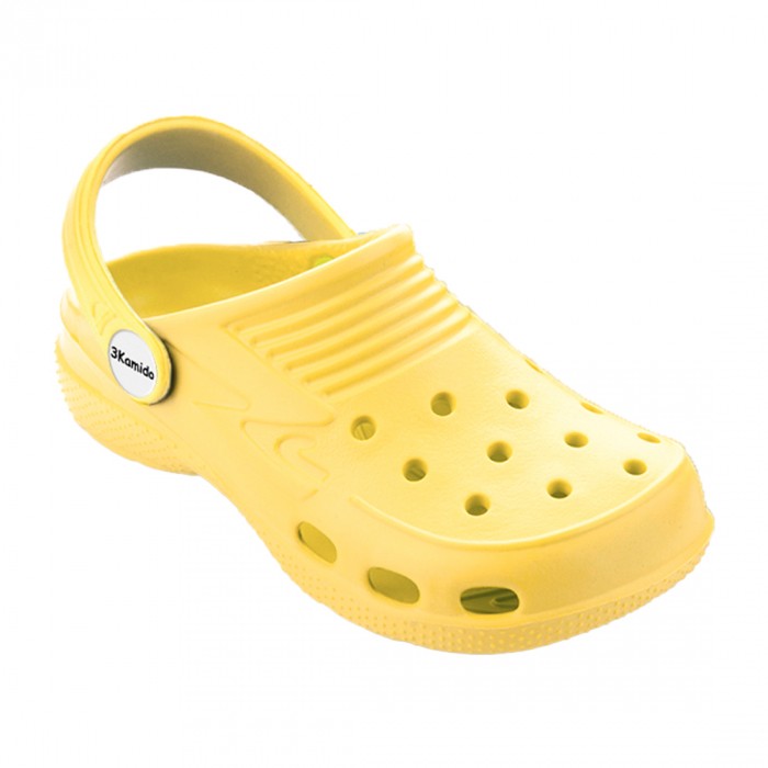Klapki 3Kamido Croco Kids - żółty