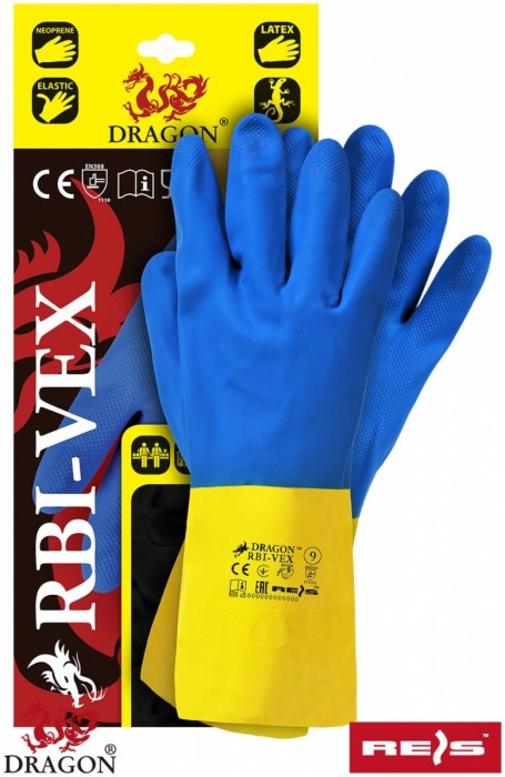 Rękawice DRAGON RBI-VEX - niebieski/żółty