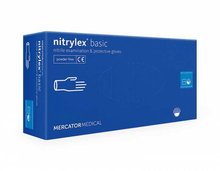 Rękawice nitrylowe bezpudrowe MERCATOR NITRYLEX BASIC dark blue (100szt.)