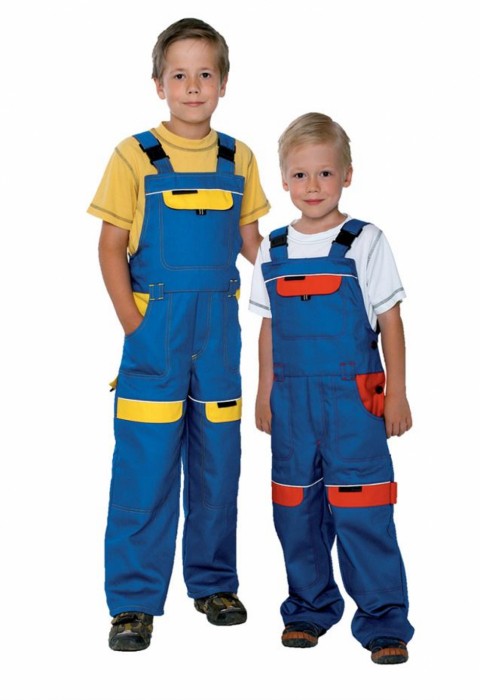 Spodnie ogrodniczki COOL TREND KIDS - niebiesko-czerwony